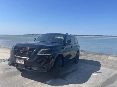 Black Nissan Patrol after exterior wash and mobile car detailing in Buderim