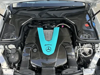 Carbon Fibre Engine Cover Finish on Mercedes AMG